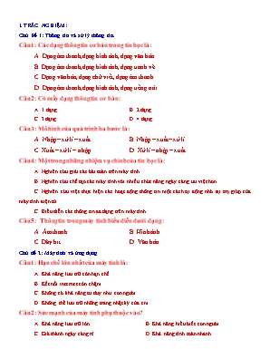 Câu hỏi trắc nghiệm Tin học Lớp 6 theo chủ đề